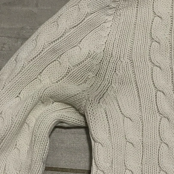 Tommy Hilfiger White Cable Knit Sweater - Picture 4 of 4